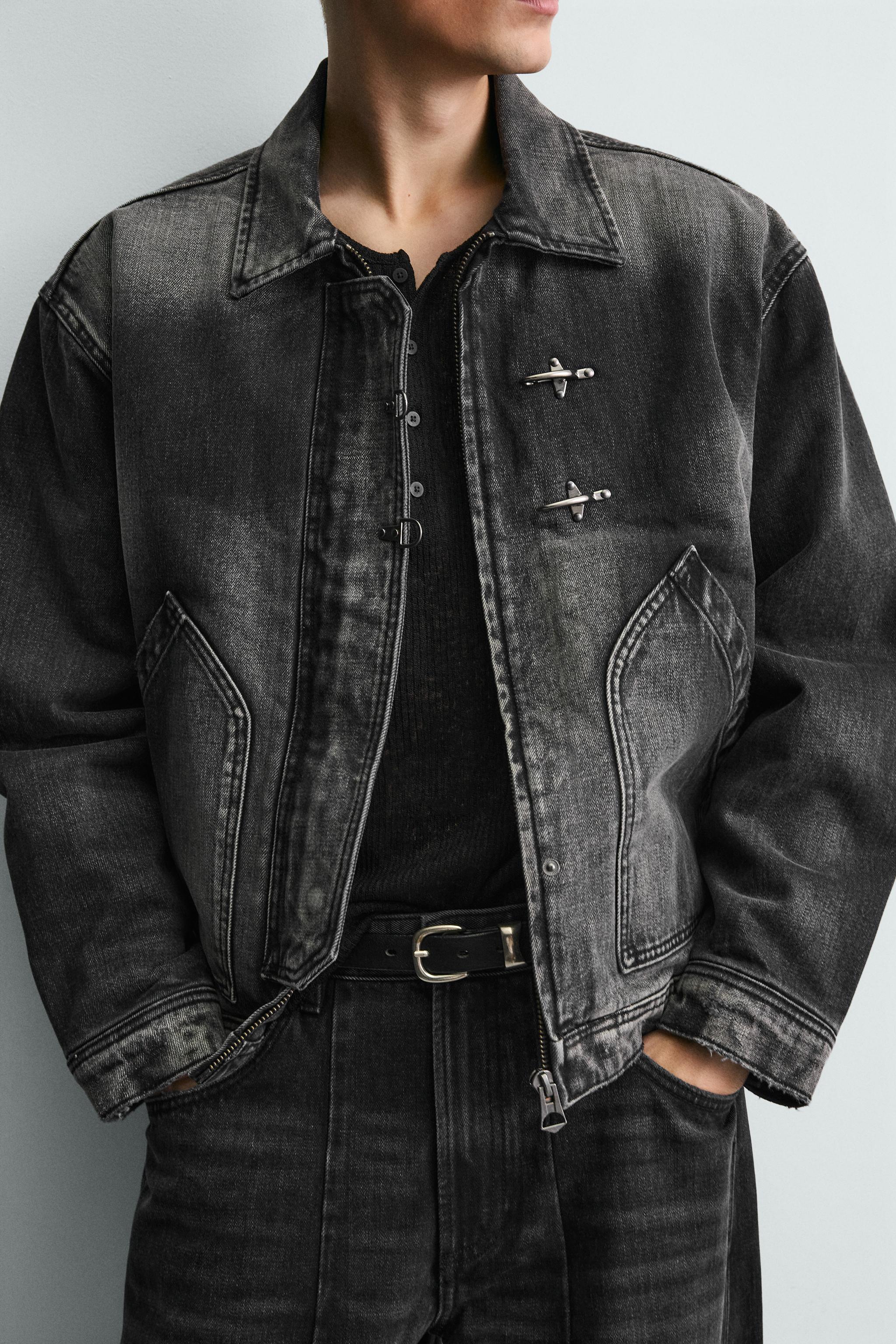 BOXY FIT DENIM JACKET WITH FIREMAN CLASPS